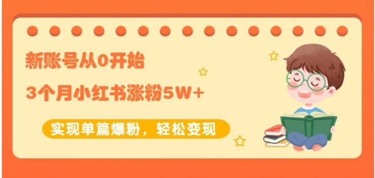 新账号从0开始3个月小红书涨粉5W 实现单篇爆粉，轻松变现（干货）-知者网