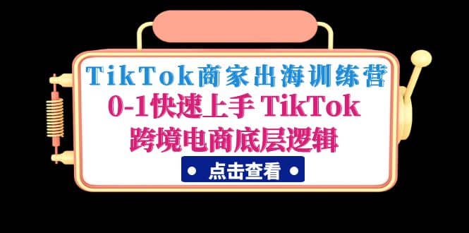 TikTok商家出海训练营：0-1快速上手 TikTok跨境电商底层逻辑(无水印)-知者网